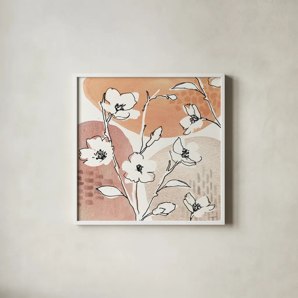 Soft Figures III by Anne Tavoletti. Shown in a crisp white glass frame for a clean and minimalist style. Available as an archival giclee rolled canvas, fine art paper, or poster print. SKU 65805a.