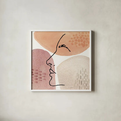 Soft Figures IX by Anne Tavoletti. Shown in a crisp white glass frame for a clean and minimalist style. Available as an archival giclee rolled canvas, fine art paper, or poster print. SKU 65811a.