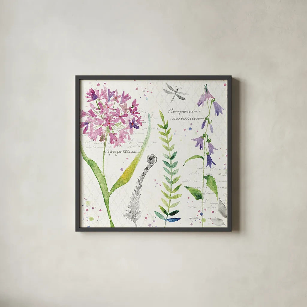 Soft Nature III by Anne Tavoletti. Shown in a sleek black glass frame for a contemporary gallery look. Available as an archival giclee rolled canvas, fine art paper, or poster print. SKU 15009a.