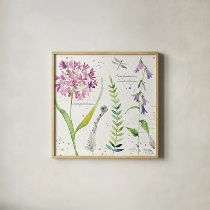 Soft Nature III by Anne Tavoletti. Shown in a natural wood glass frame for a timeless modern aesthetic. Available as an archival giclee rolled canvas, fine art paper, or poster print. SKU 15009a.