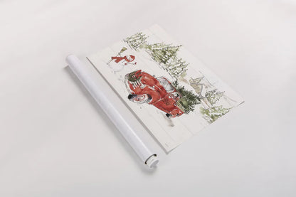 Soft Season I Dark Red by Anne Tavoletti. shown as a rolled paper print. Available as archival giclee rolled canvas, fine art paper, or poster print. SKU 75410i.