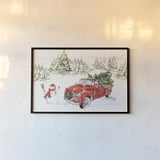 Soft Season I Dark Red by Anne Tavoletti. shown as a paper print in a black flame. Available as a archival giclee rolled canvas, fine art paper, or poster print. SKU 75410i.
