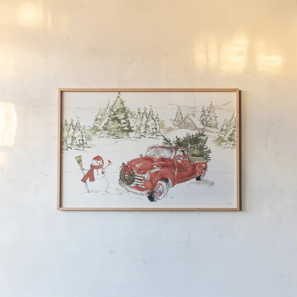 Soft Season I Dark Red by Anne Tavoletti. shown as a paper print in a natural frame. Available as a archival giclee rolled canvas, fine art paper, or poster print. SKU 75410i.