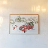 Soft Season I Dark Red by Anne Tavoletti. shown as a paper print in a natural frame. Available as a archival giclee rolled canvas, fine art paper, or poster print. SKU 75410i.