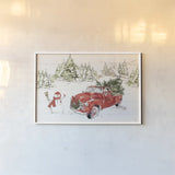 Soft Season I Dark Red by Anne Tavoletti. shown as a paper print in a white frame. Available as a archival giclee rolled canvas, fine art paper, or poster print. SKU 75410i.