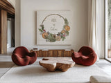 Soft Season V by Anne Tavoletti. Shown as extra-large giant wall art in a modern living room. Available as an archival giclee rolled canvas, fine art paper, or poster print. SKU 74541a.
