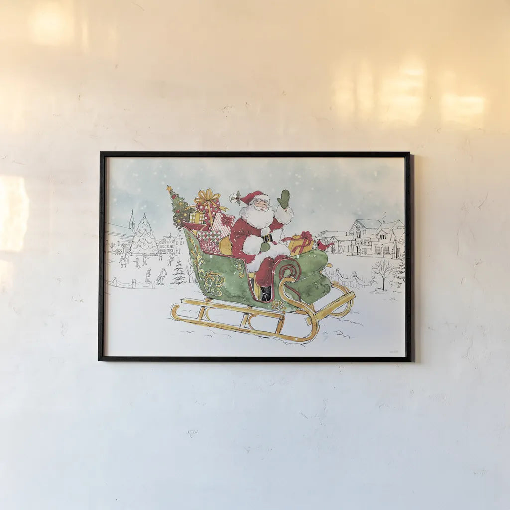 Special Delivery I Village by Anne Tavoletti. shown as a paper print in a black flame. Available as a archival giclee rolled canvas, fine art paper, or poster print. SKU 87367i.