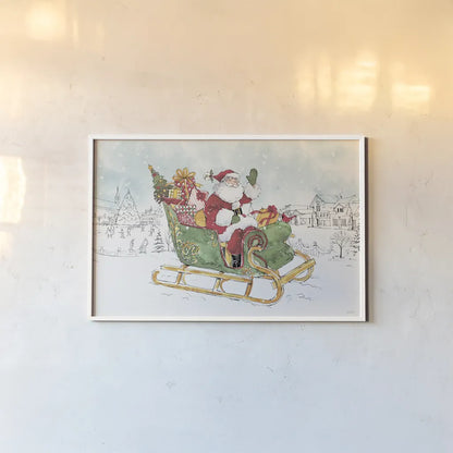 Special Delivery I Village by Anne Tavoletti. shown as a paper print in a white frame. Available as a archival giclee rolled canvas, fine art paper, or poster print. SKU 87367i.