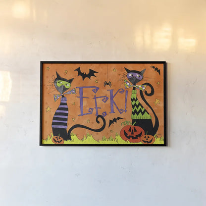 Spooky Fun II by Anne Tavoletti. shown as a paper print in a black flame. Available as a archival giclee rolled canvas, fine art paper, or poster print. SKU 48870i.