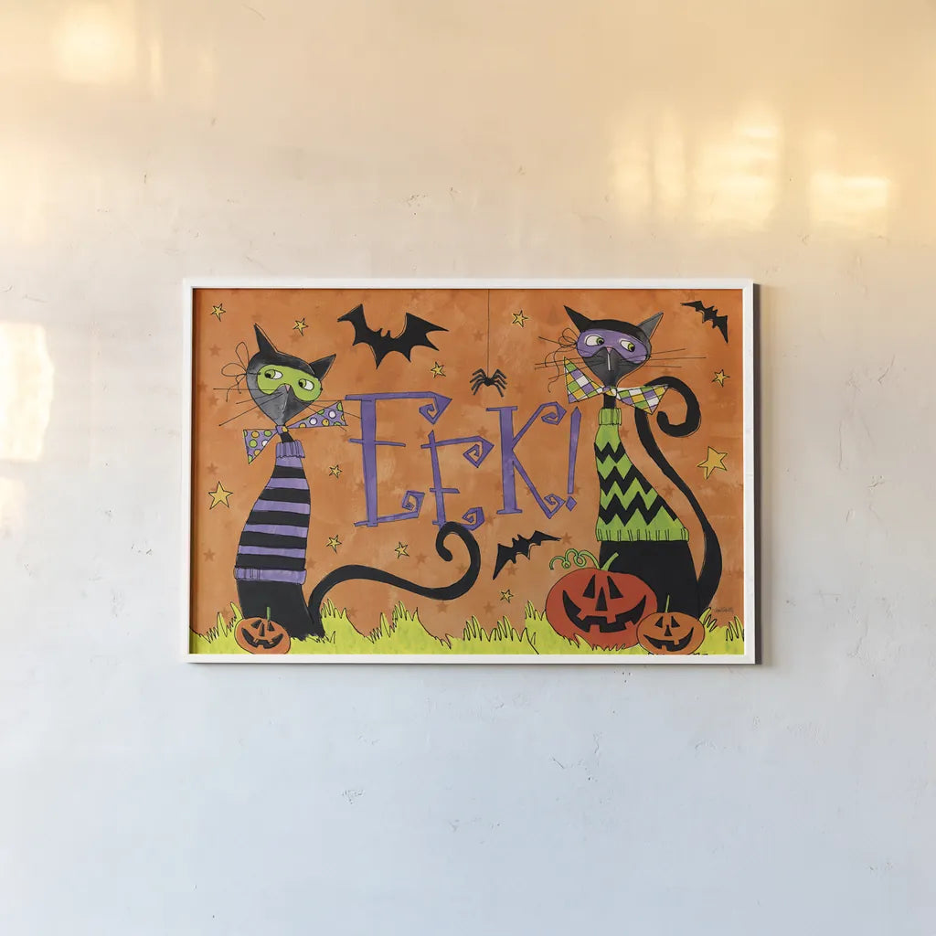 Spooky Fun II by Anne Tavoletti. shown as a paper print in a white frame. Available as a archival giclee rolled canvas, fine art paper, or poster print. SKU 48870i.