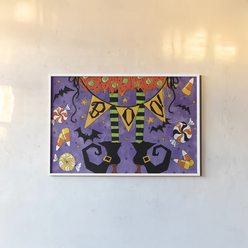 Spooky Fun III by Anne Tavoletti. shown as a paper print in a white frame. Available as a archival giclee rolled canvas, fine art paper, or poster print. SKU 48871i.