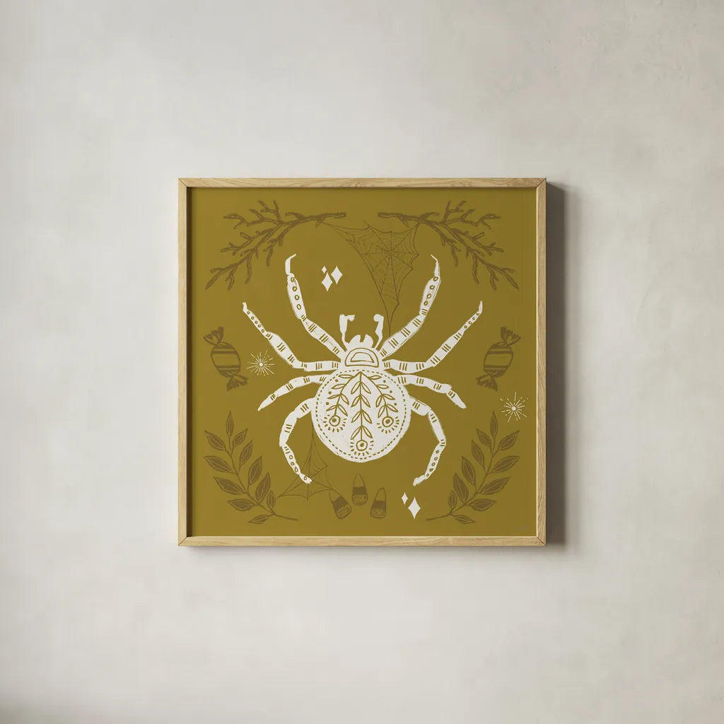 Spooky Silhouettes II by Anne Tavoletti. Shown in a natural wood glass frame for a timeless modern aesthetic. Available as an archival giclee rolled canvas, fine art paper, or poster print. SKU 96490a.