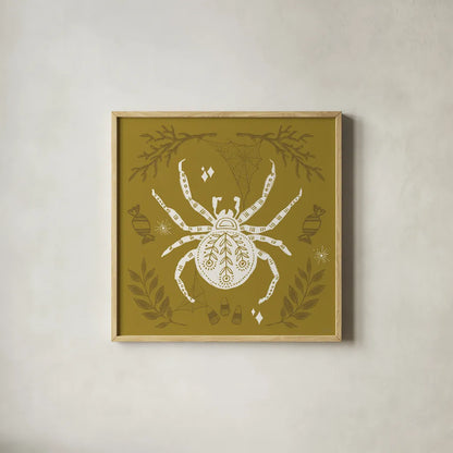 Spooky Silhouettes II by Anne Tavoletti. Shown in a natural wood glass frame for a timeless modern aesthetic. Available as an archival giclee rolled canvas, fine art paper, or poster print. SKU 96490a.