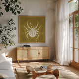 Spooky Silhouettes II by Anne Tavoletti. Shown in a natural wood frame in a cozy modern living room. Available as an archival giclee rolled canvas, fine art paper, or poster print. SKU 96490a.