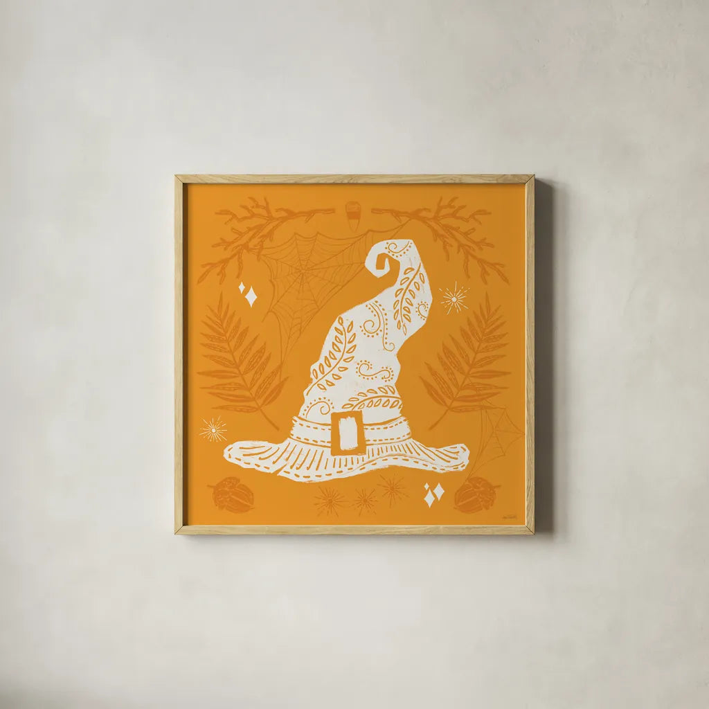 Spooky Silhouettes IV by Anne Tavoletti. Shown in a natural wood glass frame for a timeless modern aesthetic. Available as an archival giclee rolled canvas, fine art paper, or poster print. SKU 96494a.