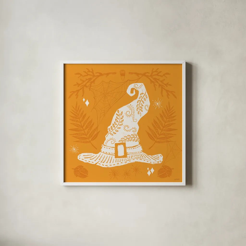 Spooky Silhouettes IV by Anne Tavoletti. Shown in a crisp white glass frame for a clean and minimalist style. Available as an archival giclee rolled canvas, fine art paper, or poster print. SKU 96494a.