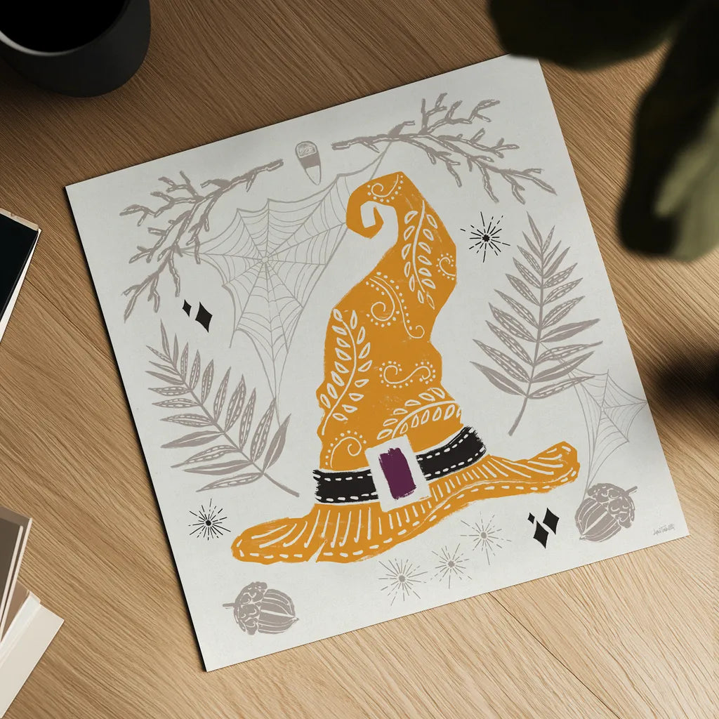 Spooky Silhouettes IV Color by Anne Tavoletti. Shown as a detailed flat fine art print, highlighting archival giclee quality. Available as an archival giclee rolled canvas, fine art paper, or poster print. SKU 96495a.