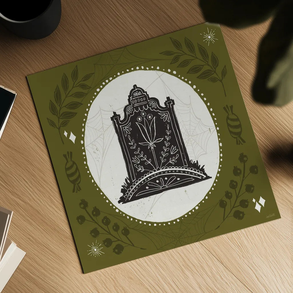 Spooky Silhouettes VI by Anne Tavoletti. Shown as a detailed flat fine art print, highlighting archival giclee quality. Available as an archival giclee rolled canvas, fine art paper, or poster print. SKU 96497a.