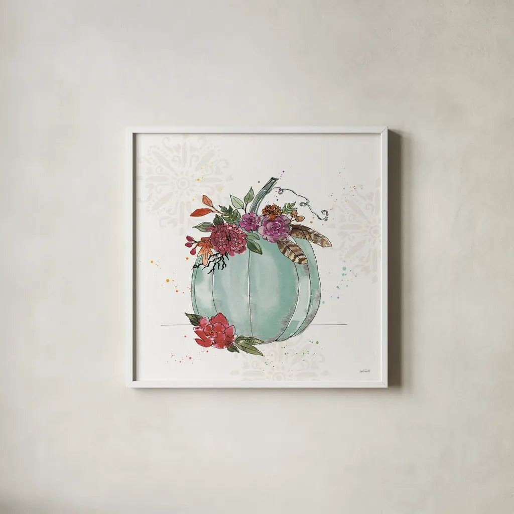 Spooky Style X by Anne Tavoletti. Shown in a crisp white glass frame for a clean and minimalist style. Available as an archival giclee rolled canvas, fine art paper, or poster print. SKU 66292a.