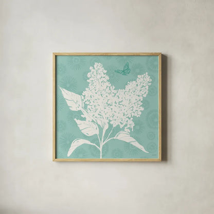 Spring Delight IV by Anne Tavoletti. Shown in a natural wood glass frame for a timeless modern aesthetic. Available as an archival giclee rolled canvas, fine art paper, or poster print. SKU 92083a.