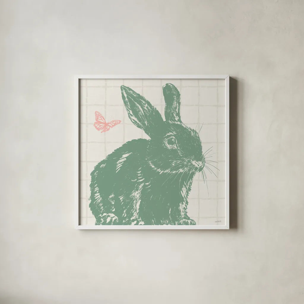 Spring Delight VI by Anne Tavoletti. Shown in a crisp white glass frame for a clean and minimalist style. Available as an archival giclee rolled canvas, fine art paper, or poster print. SKU 92085a.