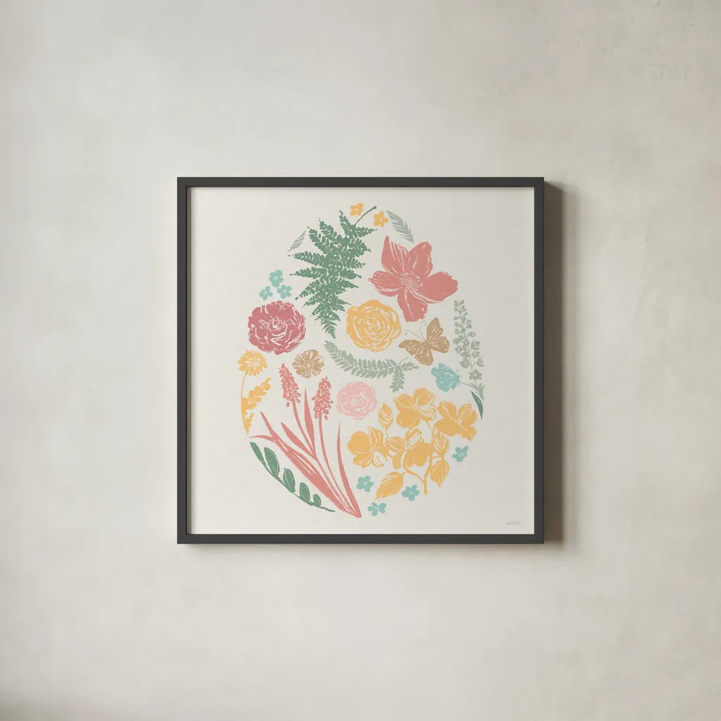 Spring Delight X by Anne Tavoletti. Shown in a sleek black glass frame for a contemporary gallery look. Available as an archival giclee rolled canvas, fine art paper, or poster print. SKU 92089a.