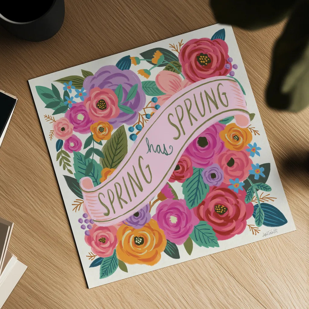 Spring Has Sprung I by Anne Tavoletti. Shown as a detailed flat fine art print, highlighting archival giclee quality. Available as an archival giclee rolled canvas, fine art paper, or poster print. SKU 63171a.