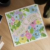 Spring Has Sprung I Bright by Anne Tavoletti. Shown as a detailed flat fine art print, highlighting archival giclee quality. Available as an archival giclee rolled canvas, fine art paper, or poster print. SKU 71347a.