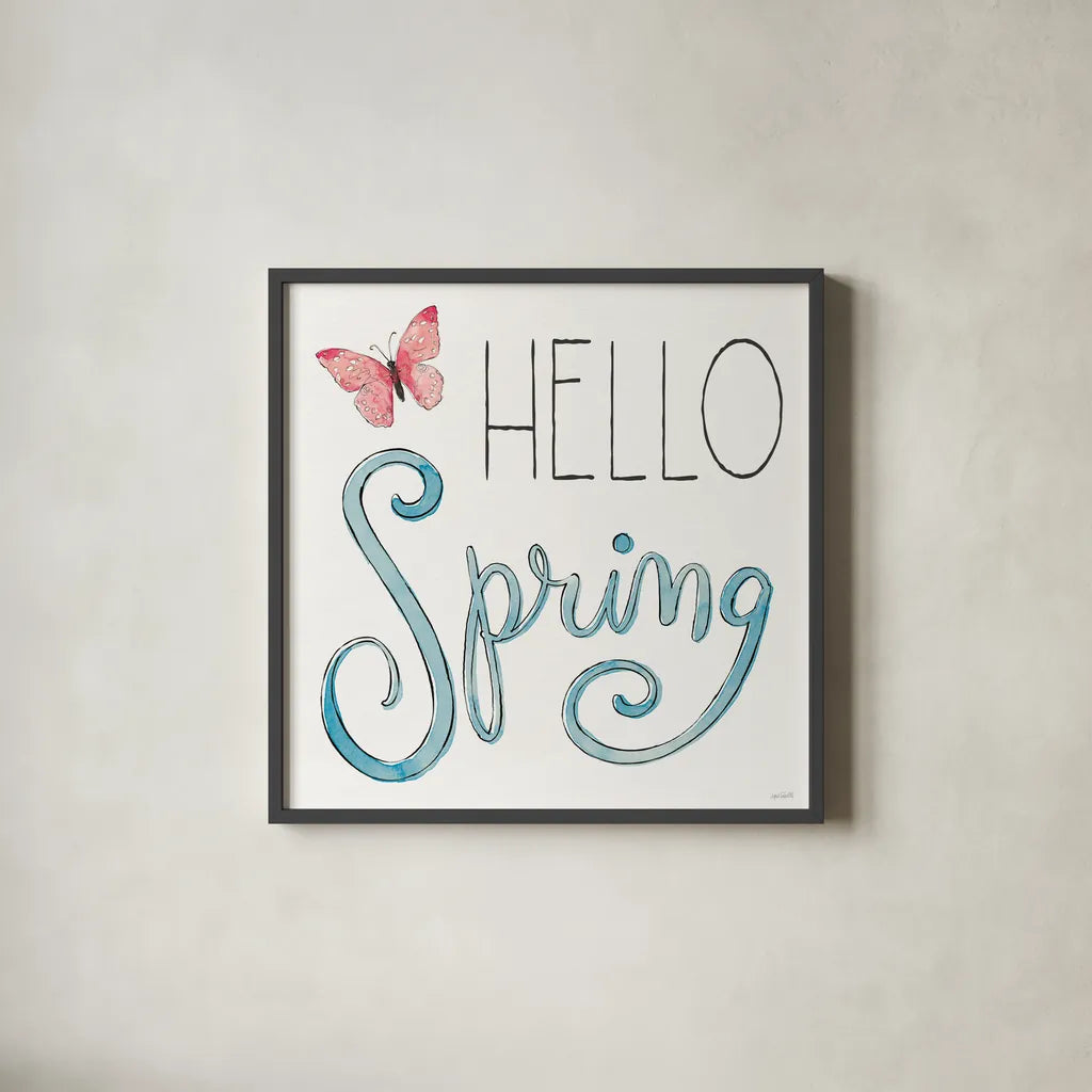 Spring Season IV by Anne Tavoletti. Shown in a sleek black glass frame for a contemporary gallery look. Available as an archival giclee rolled canvas, fine art paper, or poster print. SKU 78440a.
