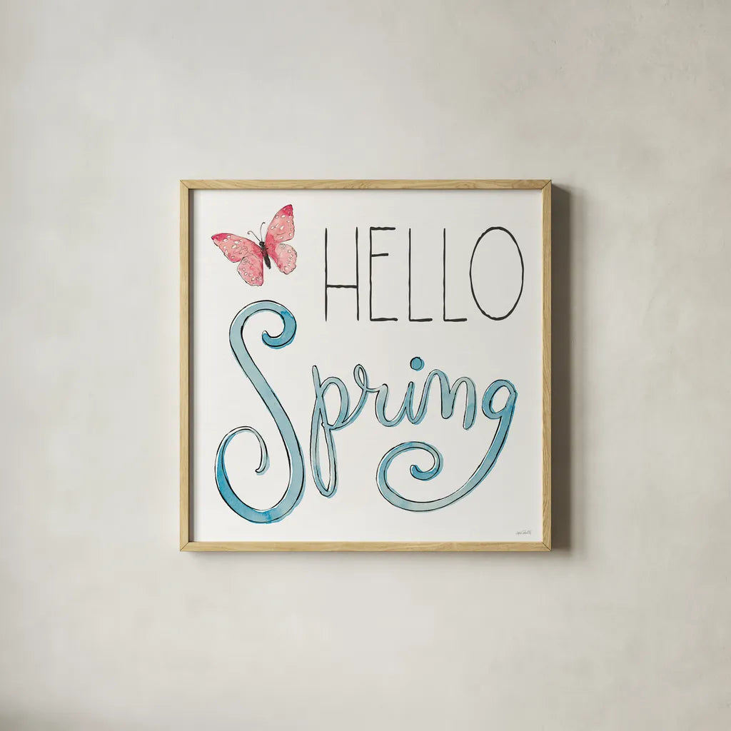 Spring Season IV by Anne Tavoletti. Shown in a natural wood glass frame for a timeless modern aesthetic. Available as an archival giclee rolled canvas, fine art paper, or poster print. SKU 78440a.