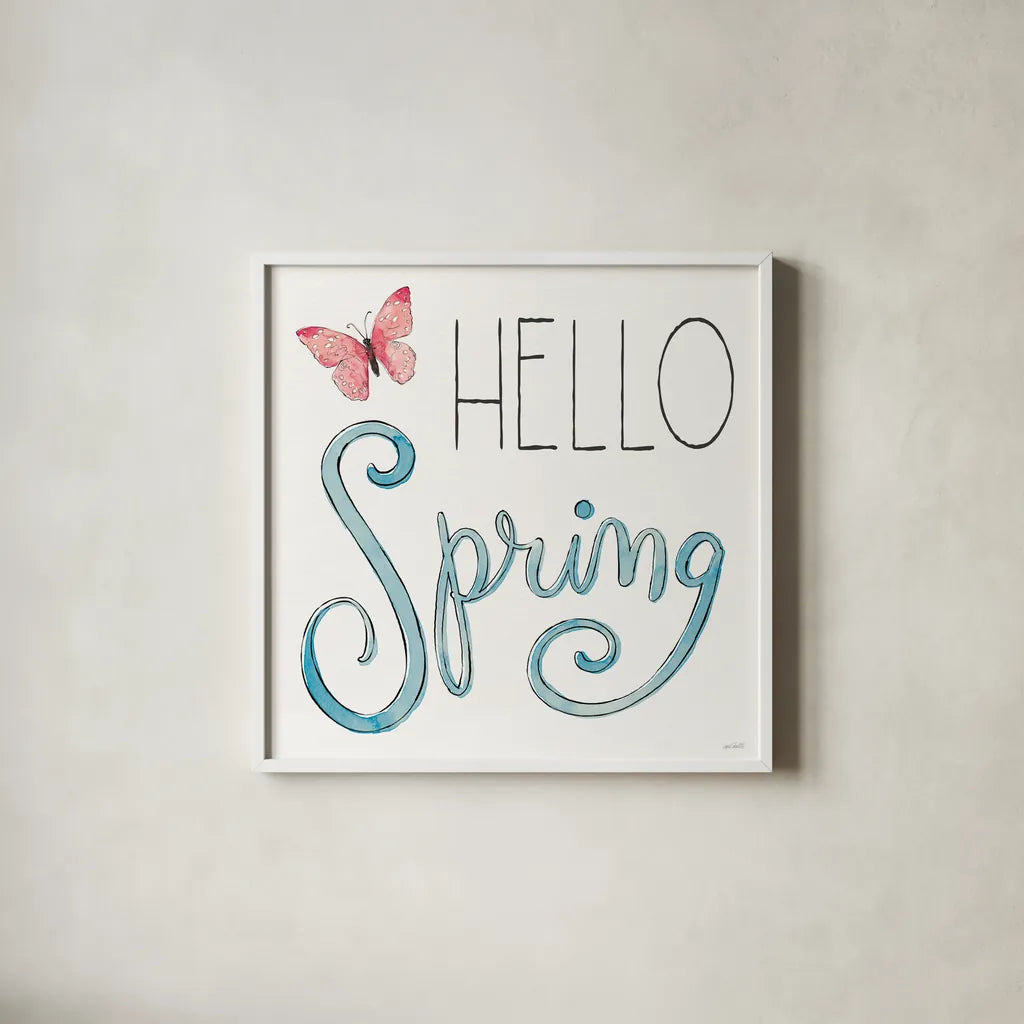 Spring Season IV by Anne Tavoletti. Shown in a crisp white glass frame for a clean and minimalist style. Available as an archival giclee rolled canvas, fine art paper, or poster print. SKU 78440a.