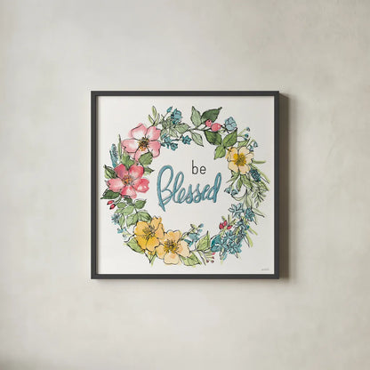 Spring Season IX by Anne Tavoletti. Shown in a sleek black glass frame for a contemporary gallery look. Available as an archival giclee rolled canvas, fine art paper, or poster print. SKU 78445a.