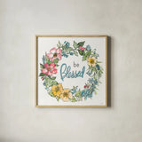Spring Season IX by Anne Tavoletti. Shown in a natural wood glass frame for a timeless modern aesthetic. Available as an archival giclee rolled canvas, fine art paper, or poster print. SKU 78445a.