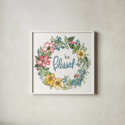 Spring Season IX by Anne Tavoletti. Shown in a crisp white glass frame for a clean and minimalist style. Available as an archival giclee rolled canvas, fine art paper, or poster print. SKU 78445a.