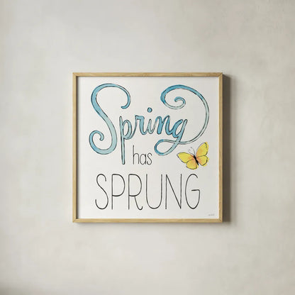 Spring Season V by Anne Tavoletti. Shown in a natural wood glass frame for a timeless modern aesthetic. Available as an archival giclee rolled canvas, fine art paper, or poster print. SKU 78441a.