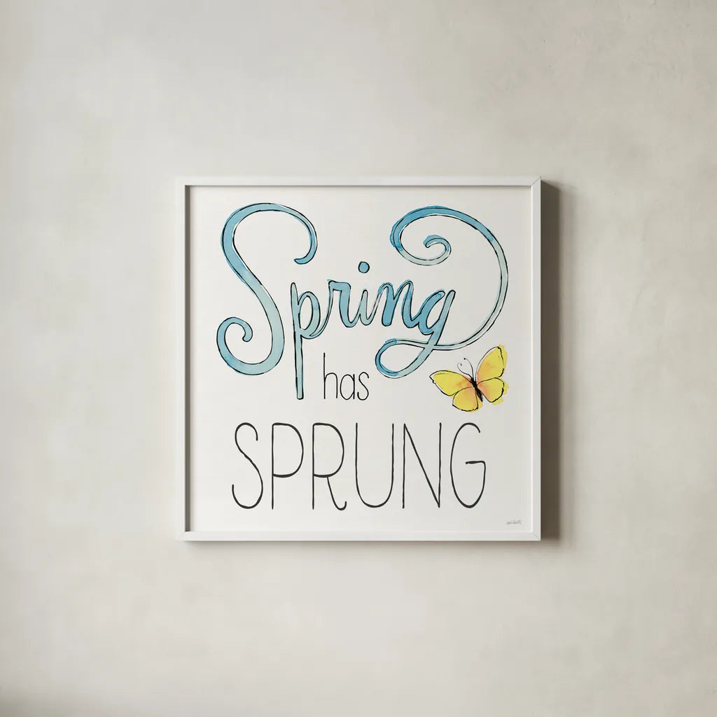 Spring Season V by Anne Tavoletti. Shown in a crisp white glass frame for a clean and minimalist style. Available as an archival giclee rolled canvas, fine art paper, or poster print. SKU 78441a.