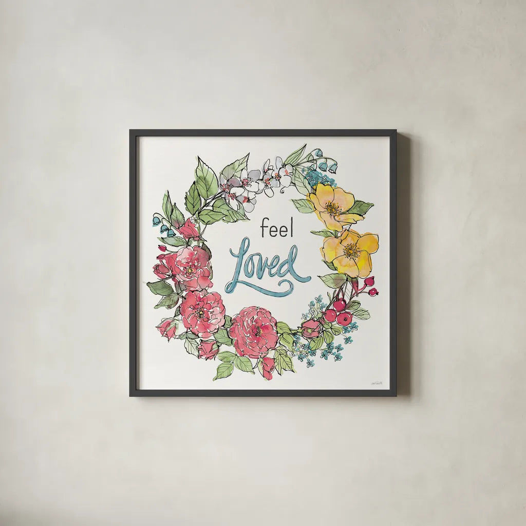 Spring Season VIII by Anne Tavoletti. Shown in a sleek black glass frame for a contemporary gallery look. Available as an archival giclee rolled canvas, fine art paper, or poster print. SKU 78444a.