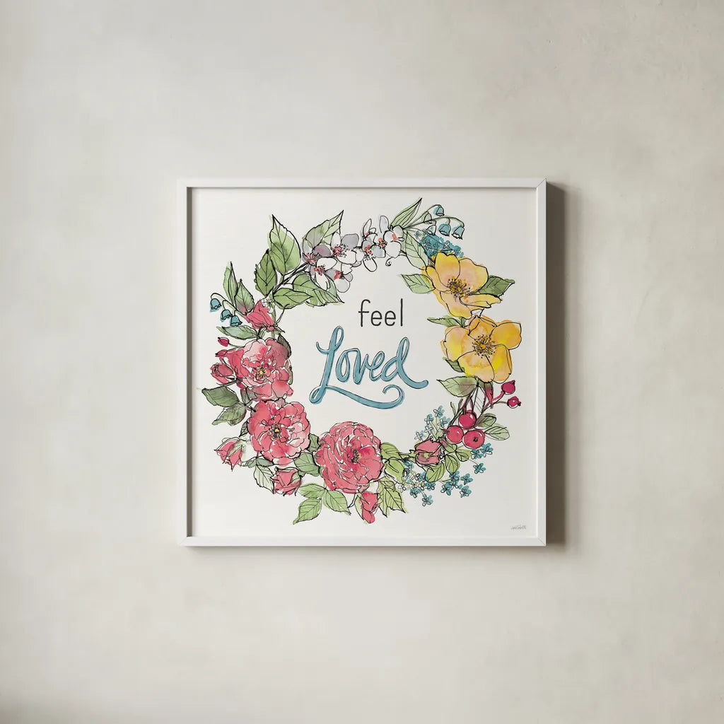 Spring Season VIII by Anne Tavoletti. Shown in a crisp white glass frame for a clean and minimalist style. Available as an archival giclee rolled canvas, fine art paper, or poster print. SKU 78444a.