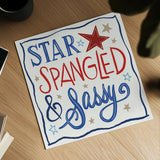 Star Spangled Sayings I by Anne Tavoletti. Shown as a detailed flat fine art print, highlighting archival giclee quality. Available as an archival giclee rolled canvas, fine art paper, or poster print. SKU 85904a.