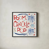 Star Spangled Sayings II by Anne Tavoletti. Shown in a sleek black glass frame for a contemporary gallery look. Available as an archival giclee rolled canvas, fine art paper, or poster print. SKU 85905a.