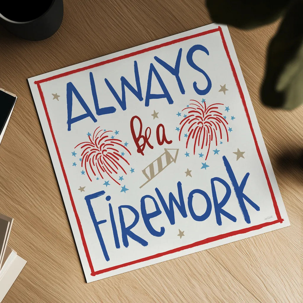 Star Spangled Sayings IV by Anne Tavoletti. Shown as a detailed flat fine art print, highlighting archival giclee quality. Available as an archival giclee rolled canvas, fine art paper, or poster print. SKU 85907a.