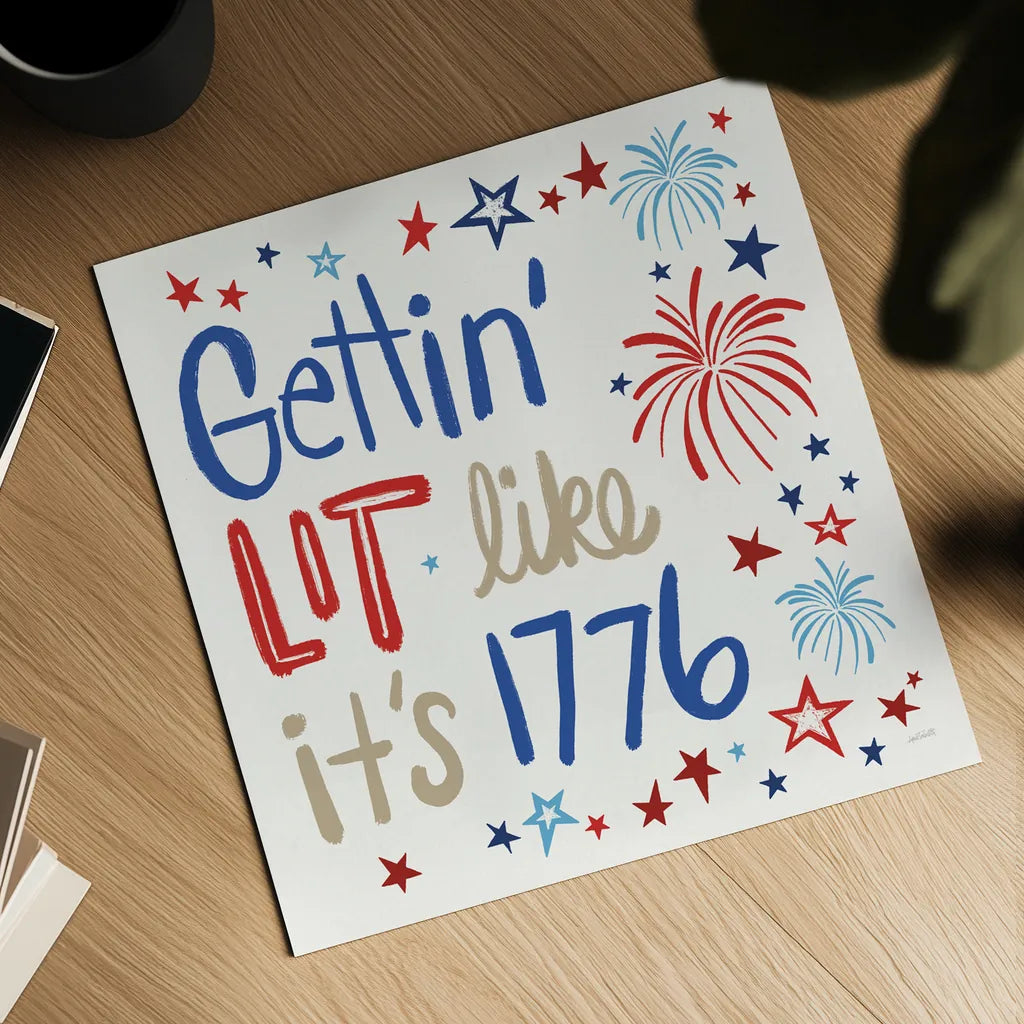 Star Spangled Sayings VI by Anne Tavoletti. Shown as a detailed flat fine art print, highlighting archival giclee quality. Available as an archival giclee rolled canvas, fine art paper, or poster print. SKU 87620a.