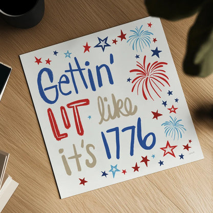 Star Spangled Sayings VI by Anne Tavoletti. Shown as a detailed flat fine art print, highlighting archival giclee quality. Available as an archival giclee rolled canvas, fine art paper, or poster print. SKU 87620a.