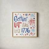 Star Spangled Sayings VI by Anne Tavoletti. Shown in a natural wood glass frame for a timeless modern aesthetic. Available as an archival giclee rolled canvas, fine art paper, or poster print. SKU 87620a.