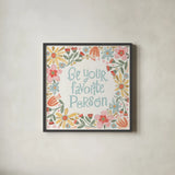Stylish Sayings II by Anne Tavoletti. Shown in a sleek black glass frame for a contemporary gallery look. Available as an archival giclee rolled canvas, fine art paper, or poster print. SKU 101505a.