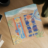 Sunkissed II Beach by Anne Tavoletti. Shown as a detailed flat fine art print, highlighting archival giclee quality. Available as an archival giclee rolled canvas, fine art paper, or poster print. SKU 104201a.