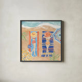 Sunkissed II Beach by Anne Tavoletti. Shown in a sleek black glass frame for a contemporary gallery look. Available as an archival giclee rolled canvas, fine art paper, or poster print. SKU 104201a.