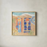 Sunkissed II Beach by Anne Tavoletti. Shown in a natural wood glass frame for a timeless modern aesthetic. Available as an archival giclee rolled canvas, fine art paper, or poster print. SKU 104201a.