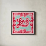 Sweet Hearts I by Anne Tavoletti. Shown in a sleek black glass frame for a contemporary gallery look. Available as an archival giclee rolled canvas, fine art paper, or poster print. SKU 96253a.