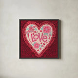 Sweet Hearts III by Anne Tavoletti. Shown in a sleek black glass frame for a contemporary gallery look. Available as an archival giclee rolled canvas, fine art paper, or poster print. SKU 96255a.